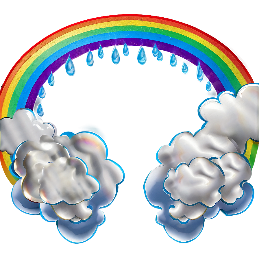 Rainbow With Clouds Png 1