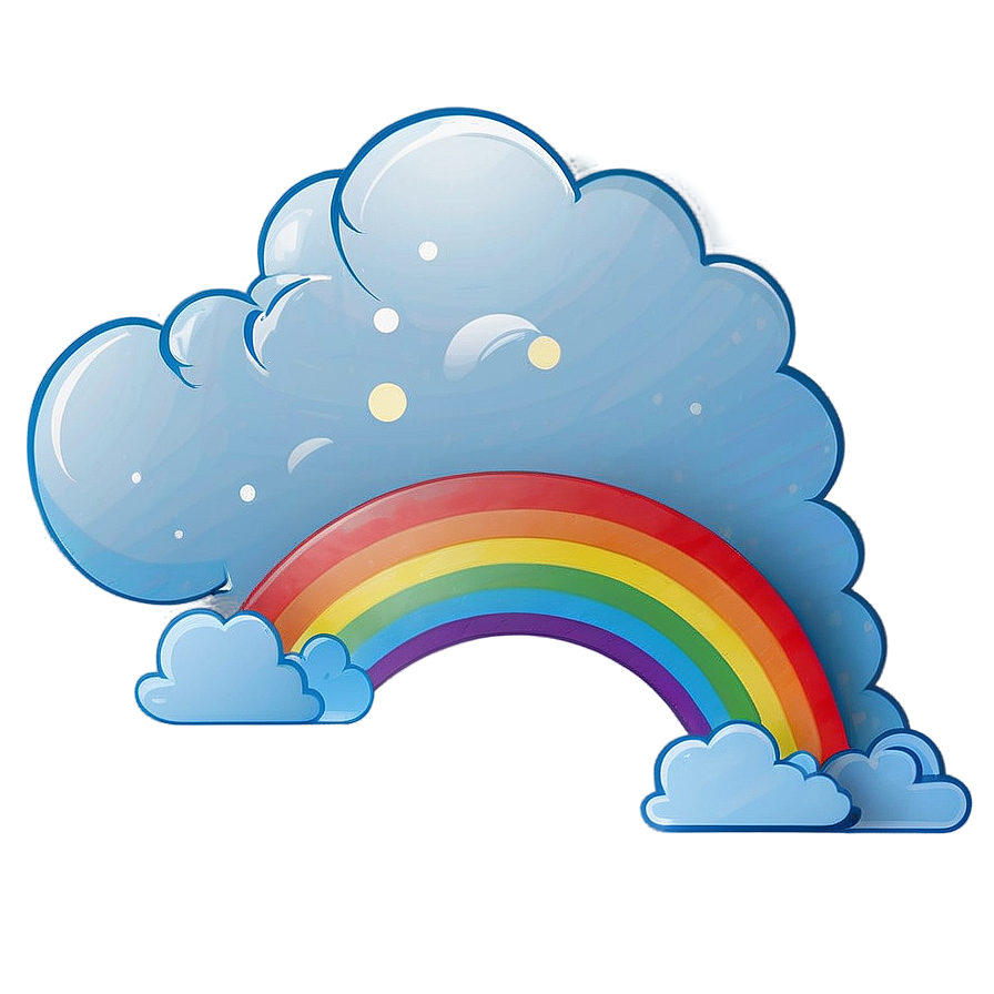 Rainbow With Clouds Png 91