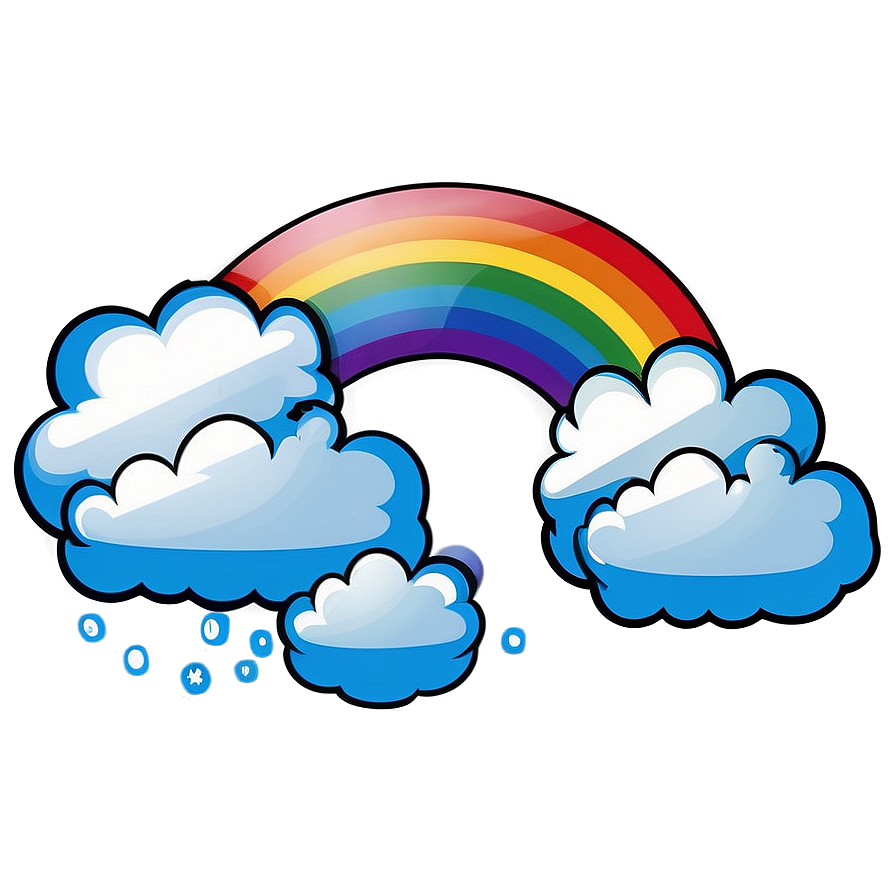 Rainbow With Clouds Summer Sky Png 06282024