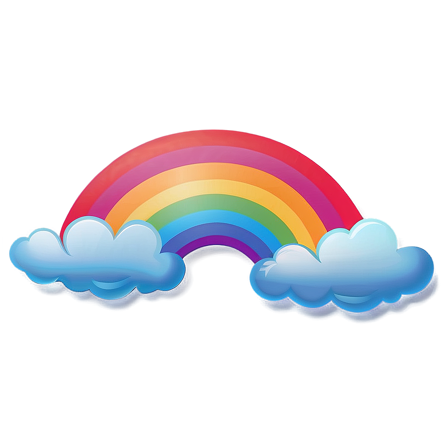 Rainbow With Clouds Transparent Background Png 06282024