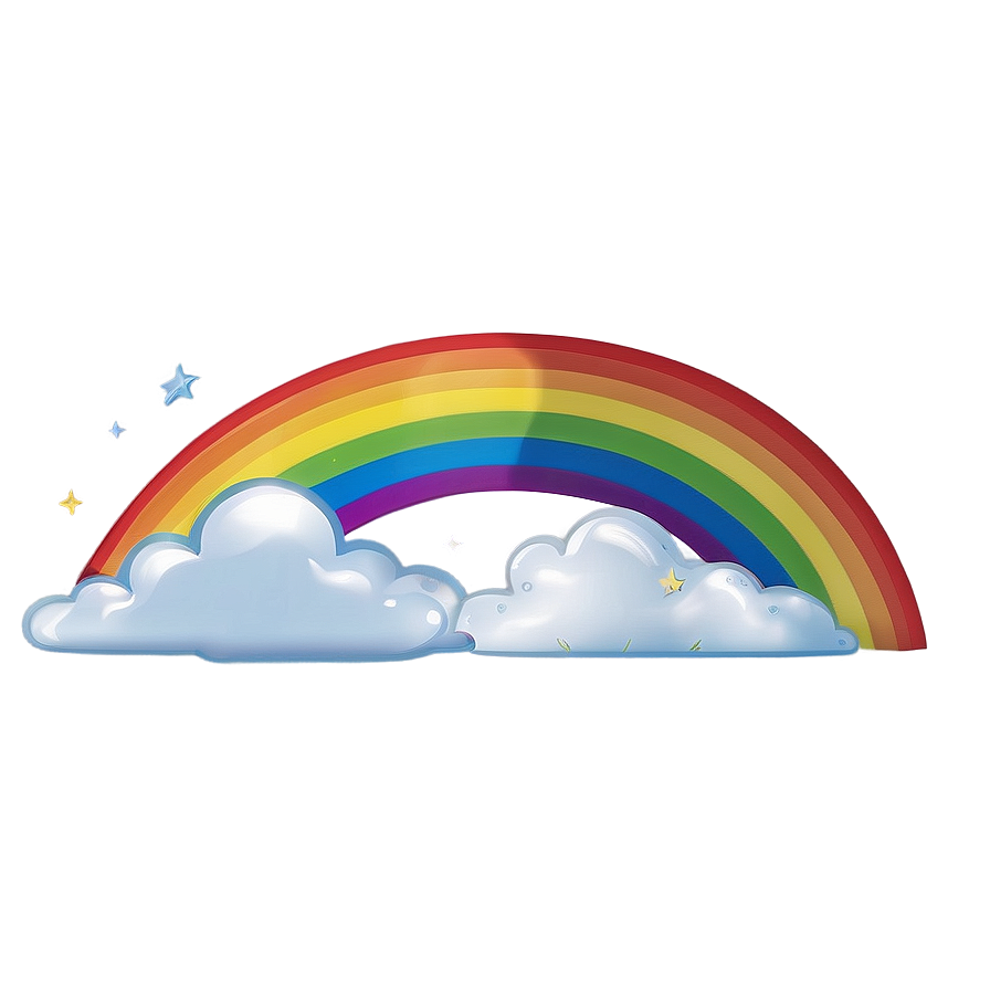 Rainbow With Clouds Transparent Background Png 06282024