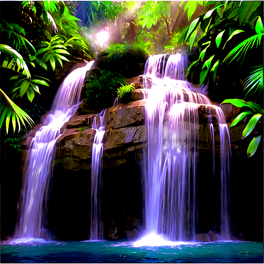 Rainforest Waterfall Pool Landscape Png 50