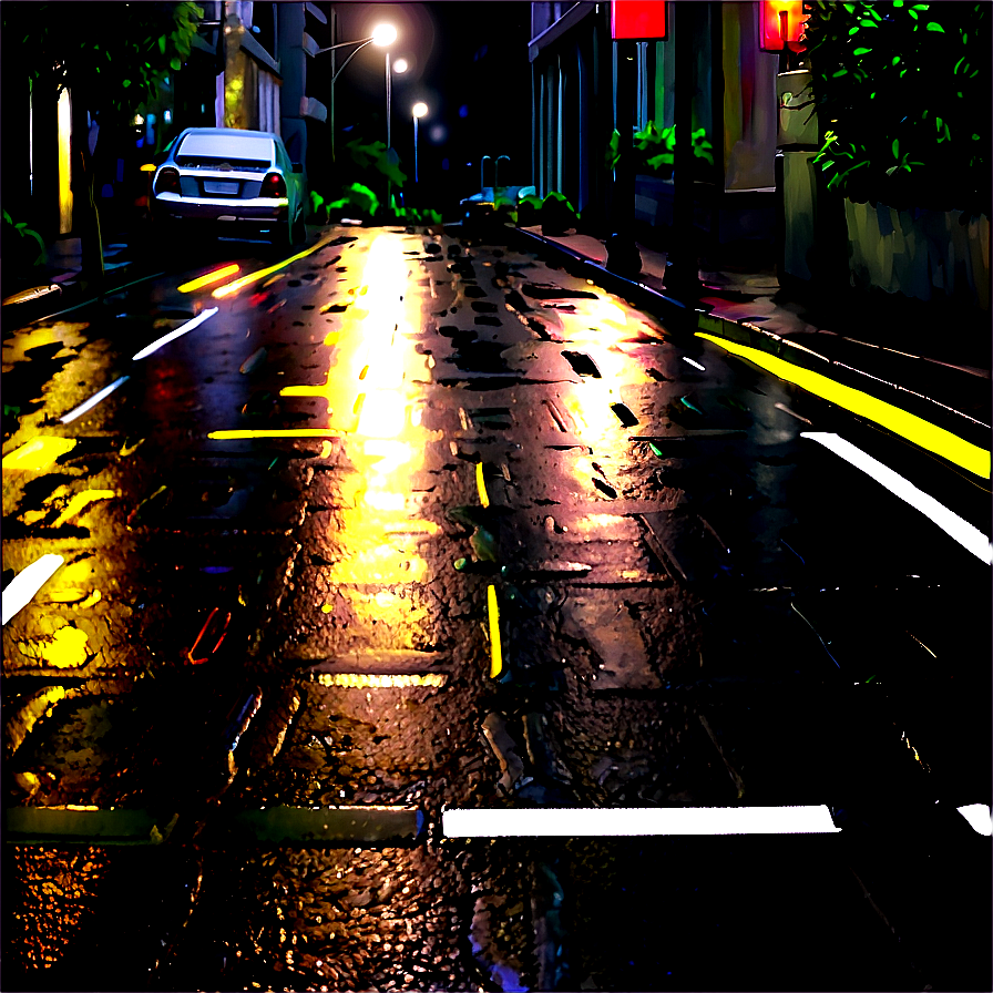 Rainy City Street Png 70