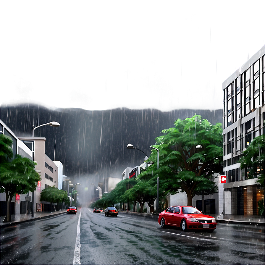 Rainy City Street Png Lxl