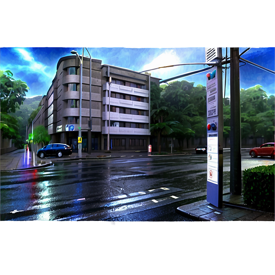 Rainy City Street Png Ygu72