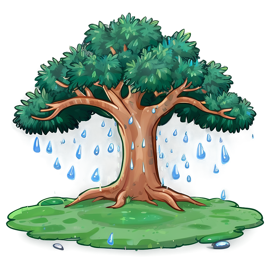 Rainy Day Big Tree Scene Png 63