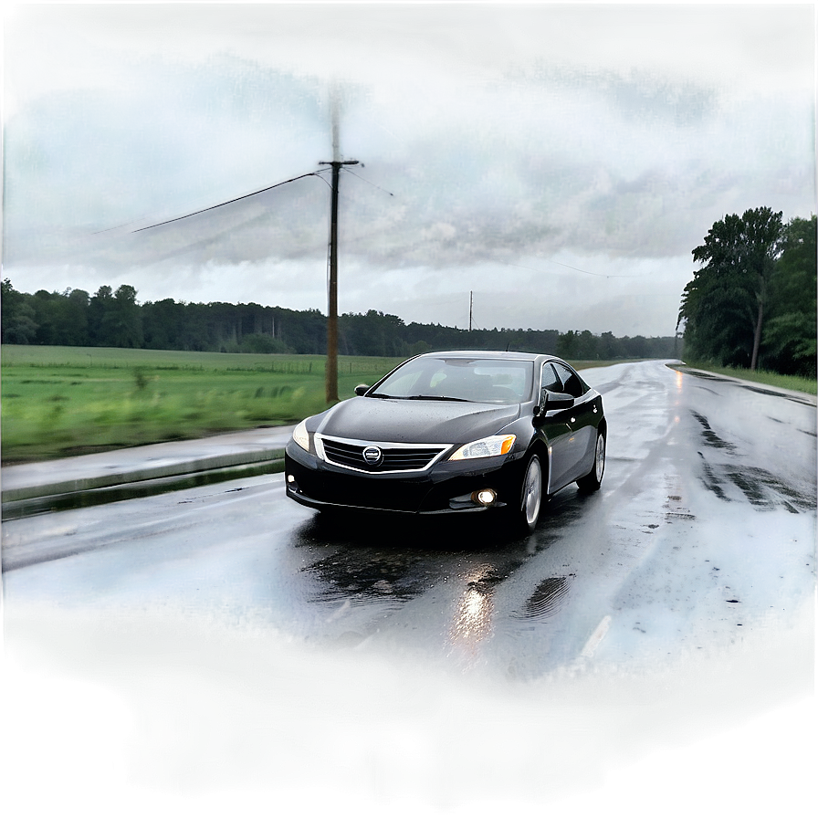 Rainy Day Driving Scene Png 4