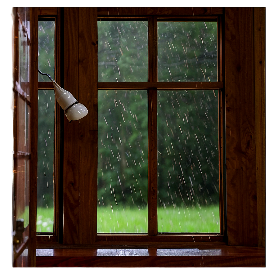 Rainy Day Window Scene PNG qrm18 PNG with transparent background
