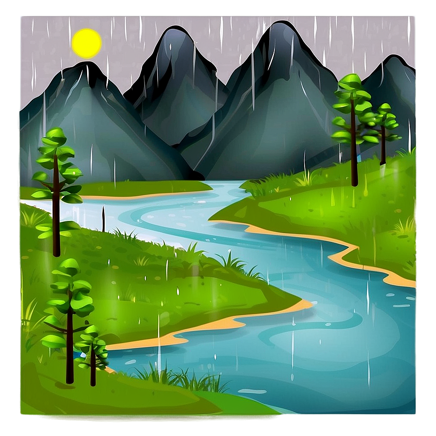 Rainy Mountain Scene Png Xcg88