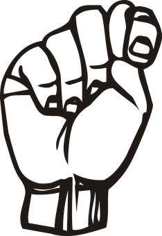 Raised Fist Silhouette Graphic PNG with transparent background
