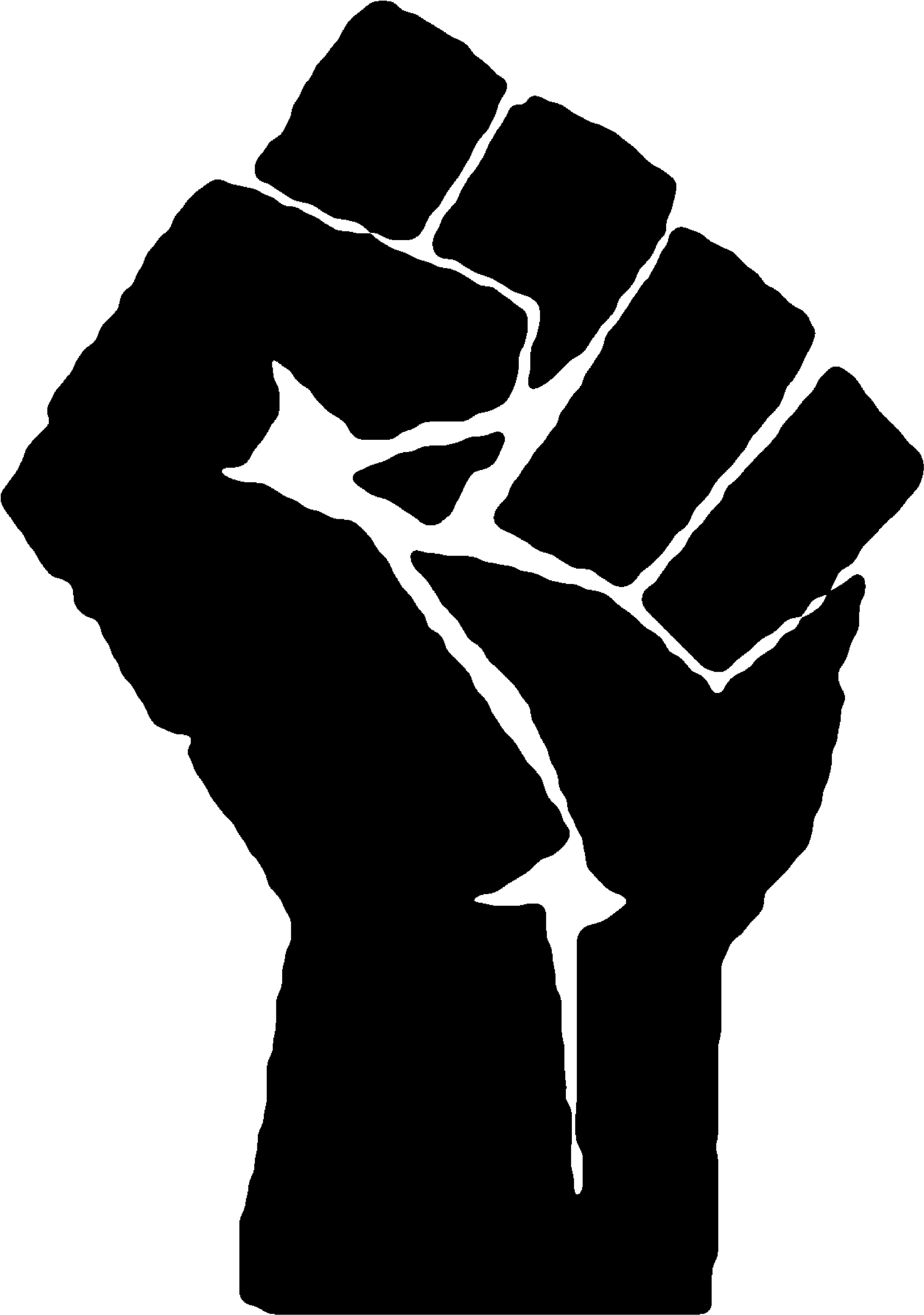 Raised Fist Silhouette Justice Symbol PNG with transparent background