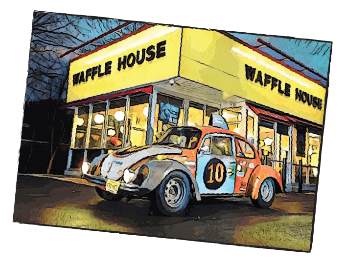 Rally Car Outside Waffle House