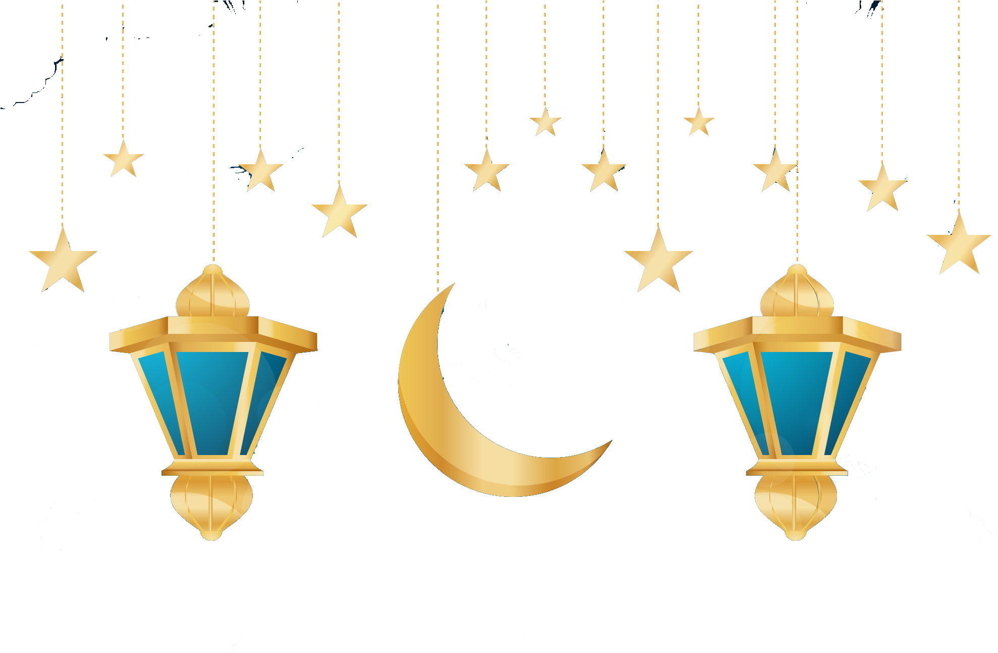 Ramadan Crescentand Lanterns