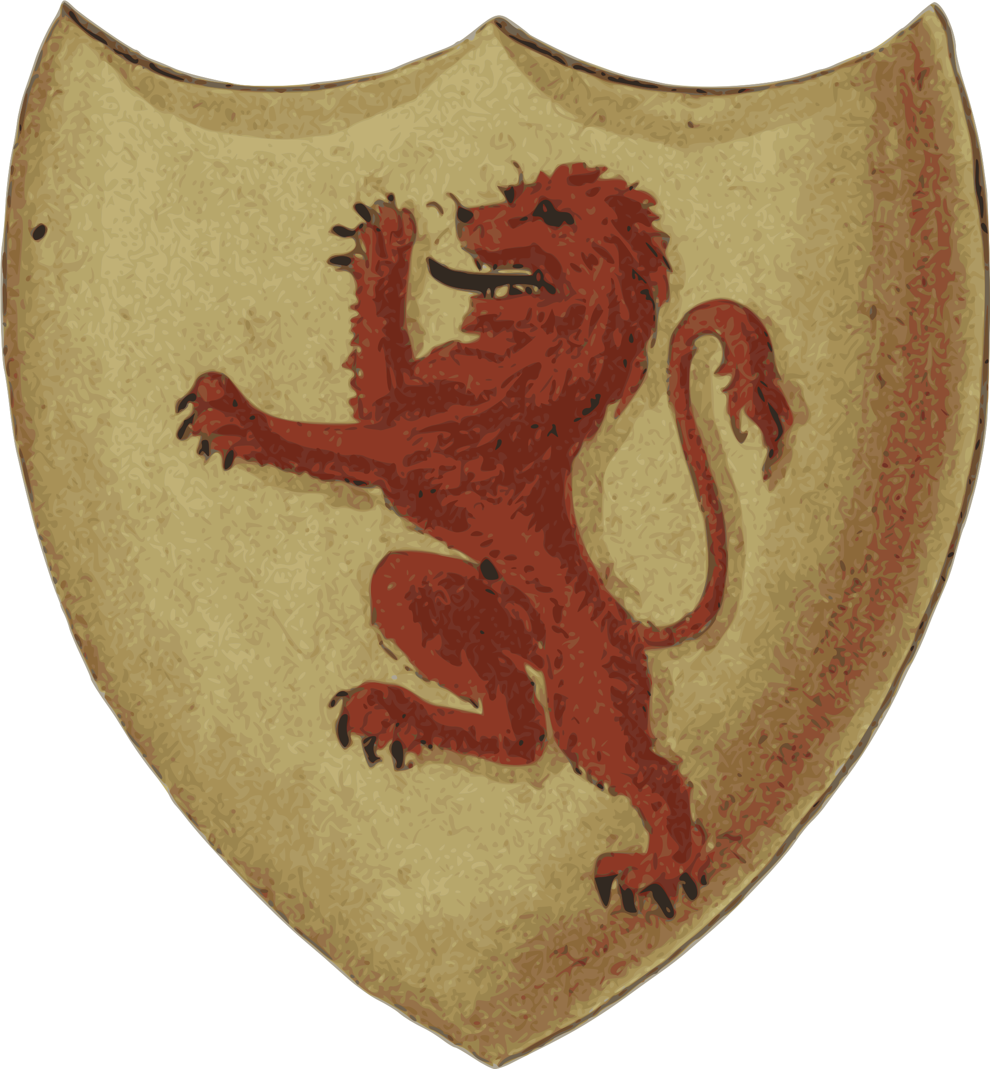 Rampant Lion Heraldic Shield