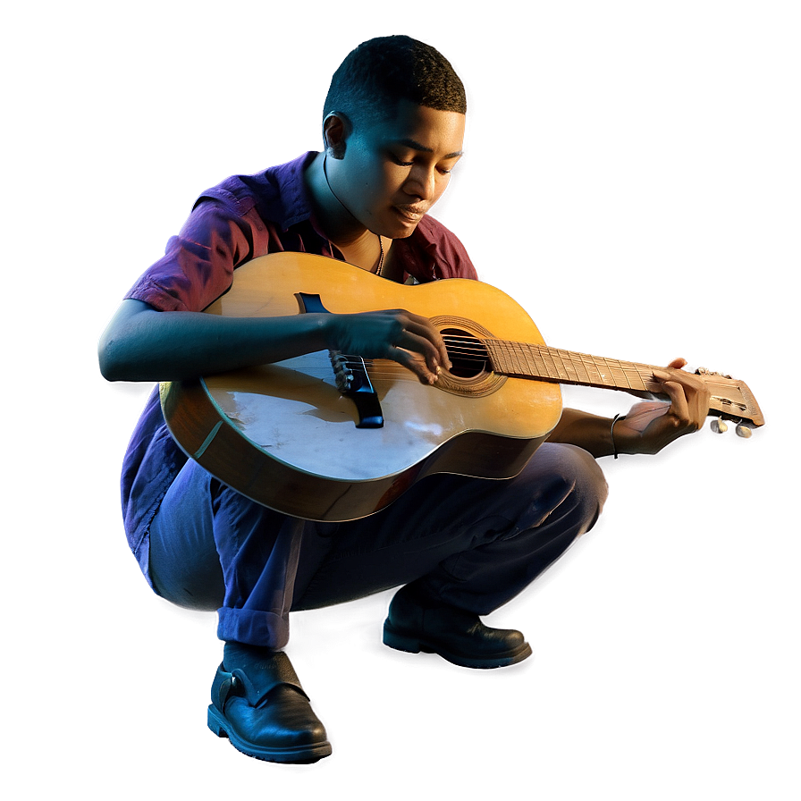 Random Person Playing Guitar Png 06252024