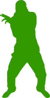 Rapper Silhouette Green Background PNG with transparent background