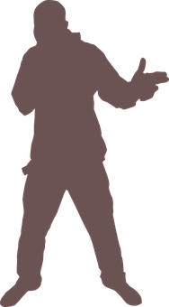 Rapper Silhouette Performing PNG with transparent background