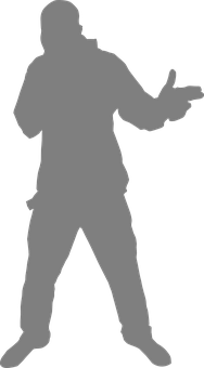 Rapper Silhouette Performing PNG with transparent background
