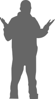 Rapper Silhouette Pose PNG with transparent background