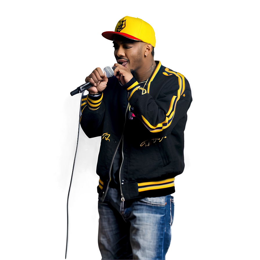 Rapper with Microphone PNG nah PNG with transparent background