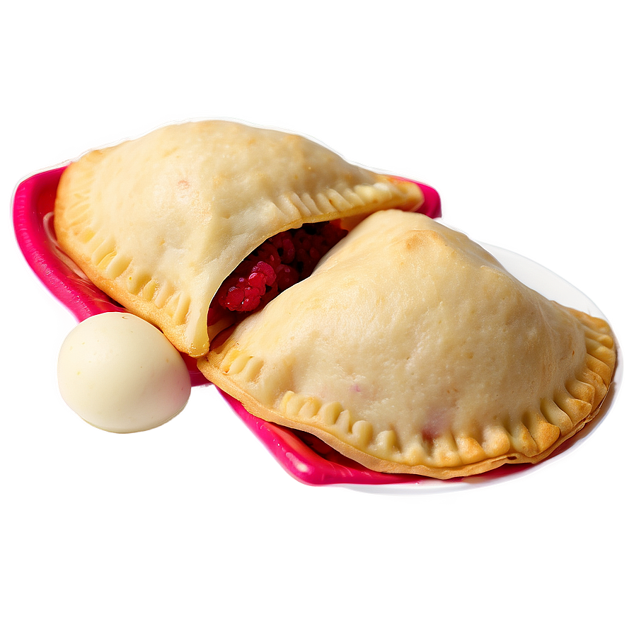 Raspberry and White Chocolate Empanadas PNG hto PNG with transparent background