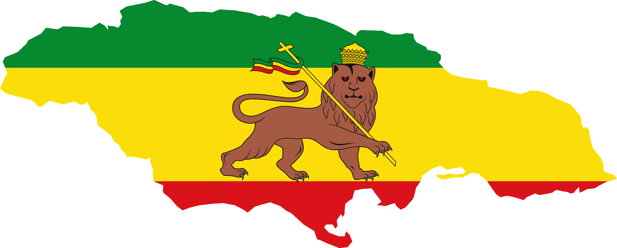 Flag Map Of Jamaica - Flag Map Of Ethiopia, HD Png Download PNG with transparent background