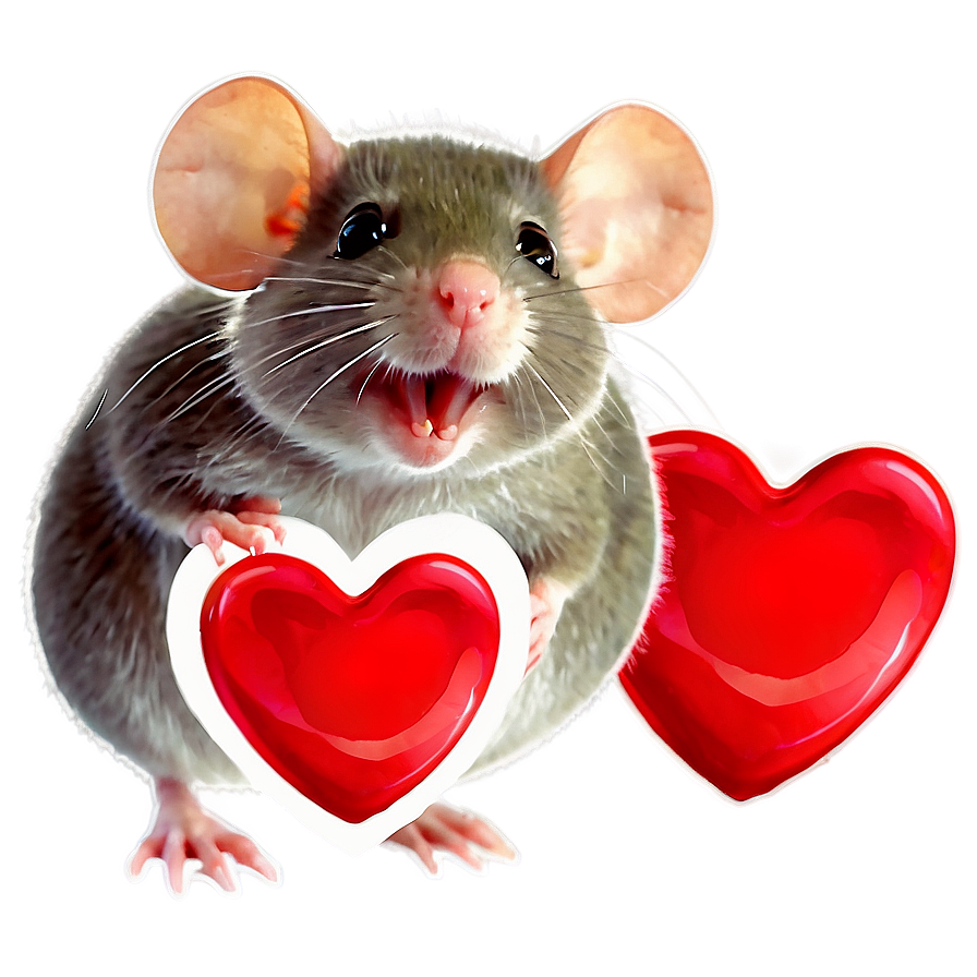 Rat In Love Heart Png 05042024