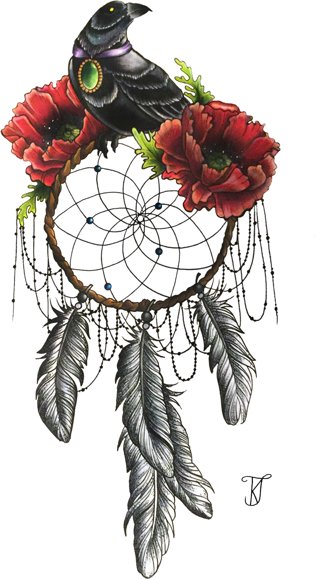 Raven_and_ Poppies_ Dreamcatcher_ Artwork.png