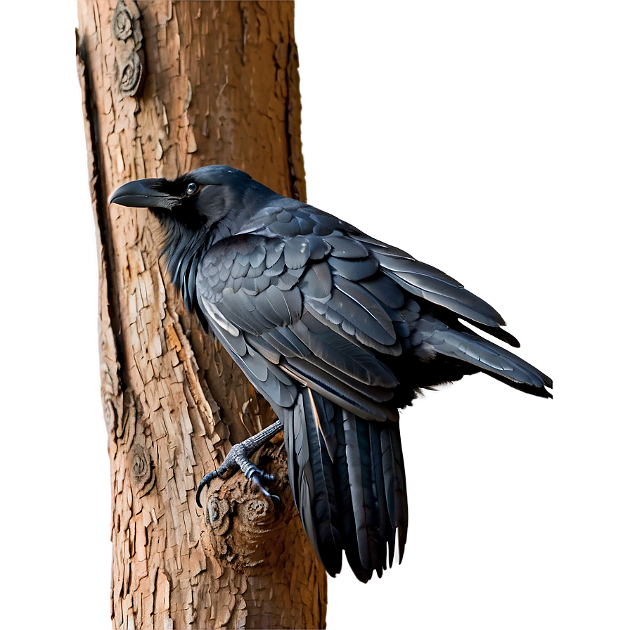 Raven on Branch PNG fvc1 PNG with transparent background