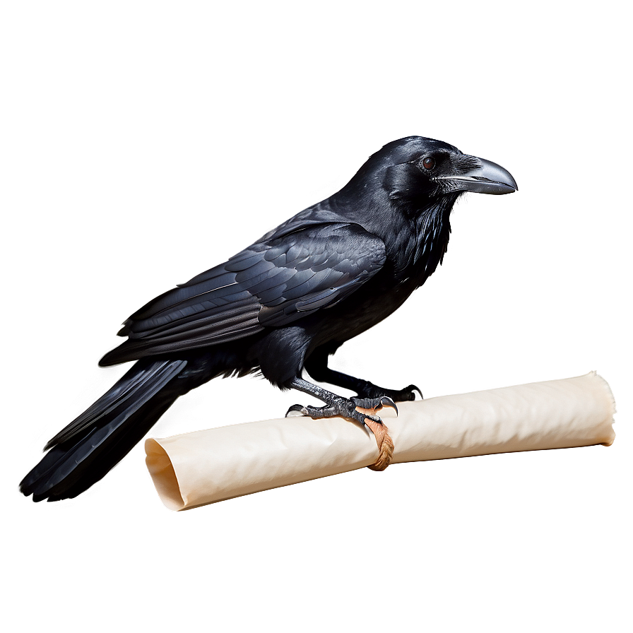 Raven With Letter Scroll Png 76