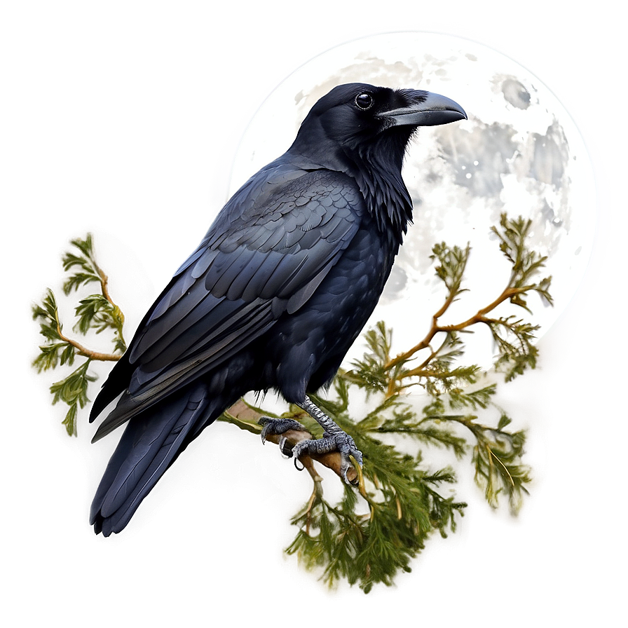 Raven With Moon Phases Png Mnv