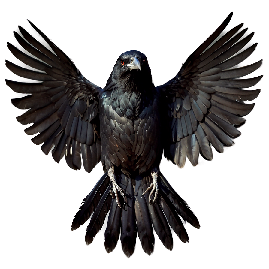 Raven With Open Wings Png Ohc94