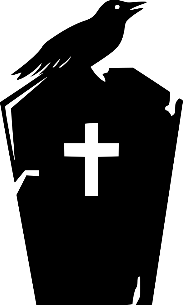 Ravenon Gravestone Silhouette PNG with transparent background