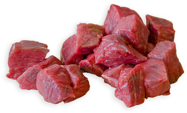 Raw Beef Cubes Transparent Background