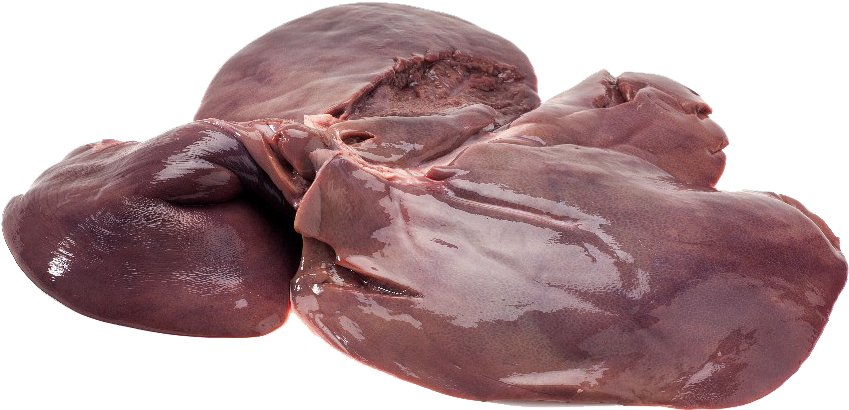 Raw Beef Liver Isolated PNG with transparent background