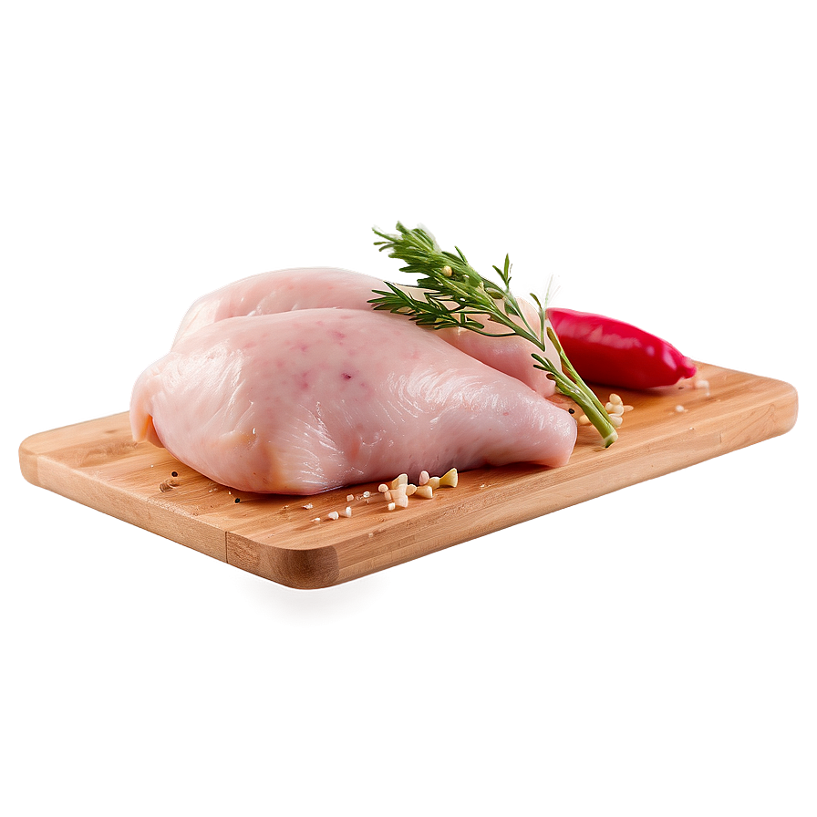 Raw Chicken On Cutting Board Png Fju