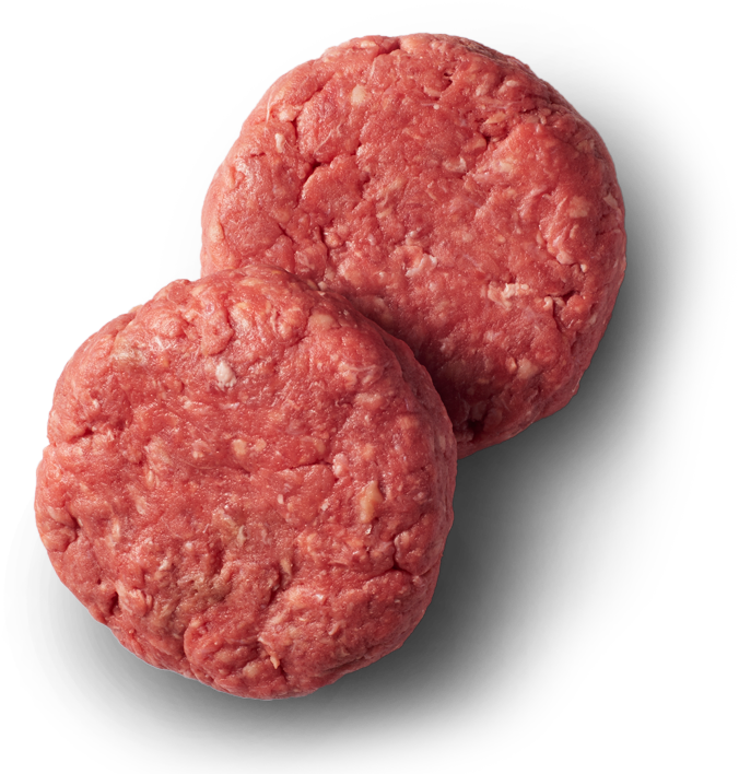 Raw Hamburger Patties Top View