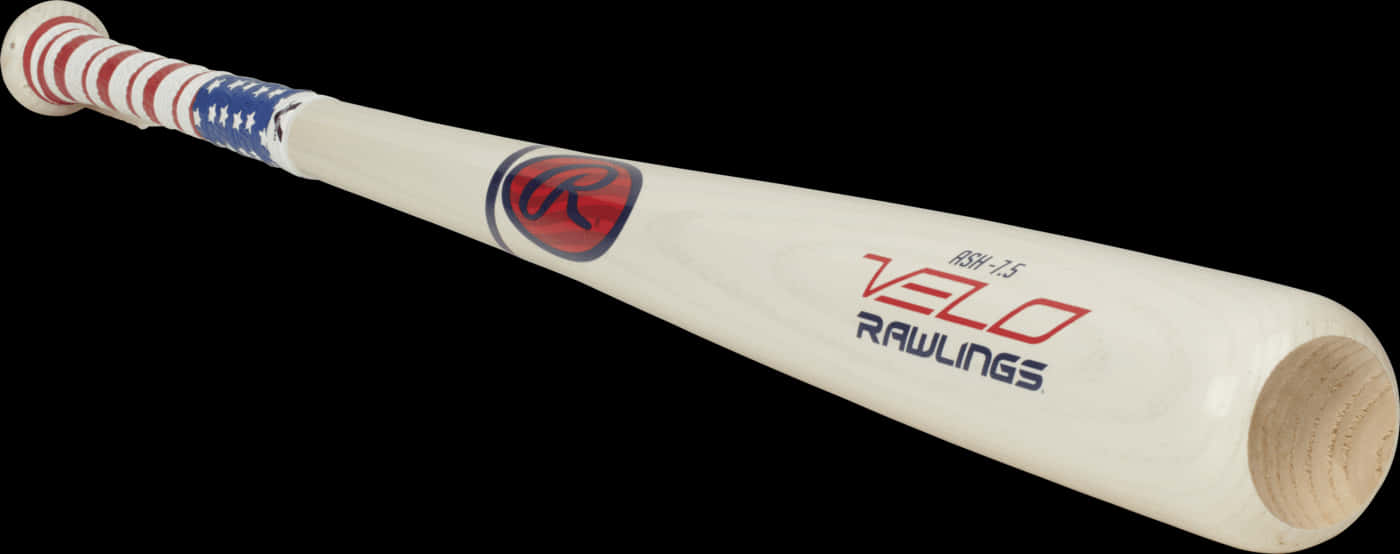 Rawlings Velo Baseball Bat American Flag Grip PNG image with a transparent background, free high-resolution download