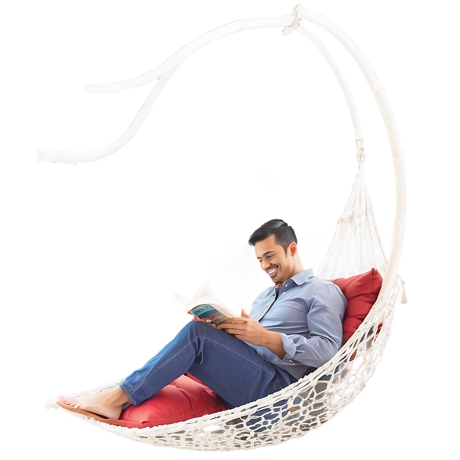 Reading Book In Hammock Png 37