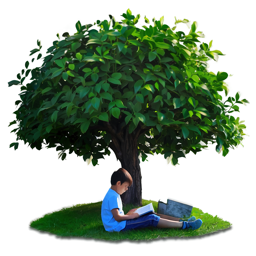 Reading Book Under Tree Png Axy