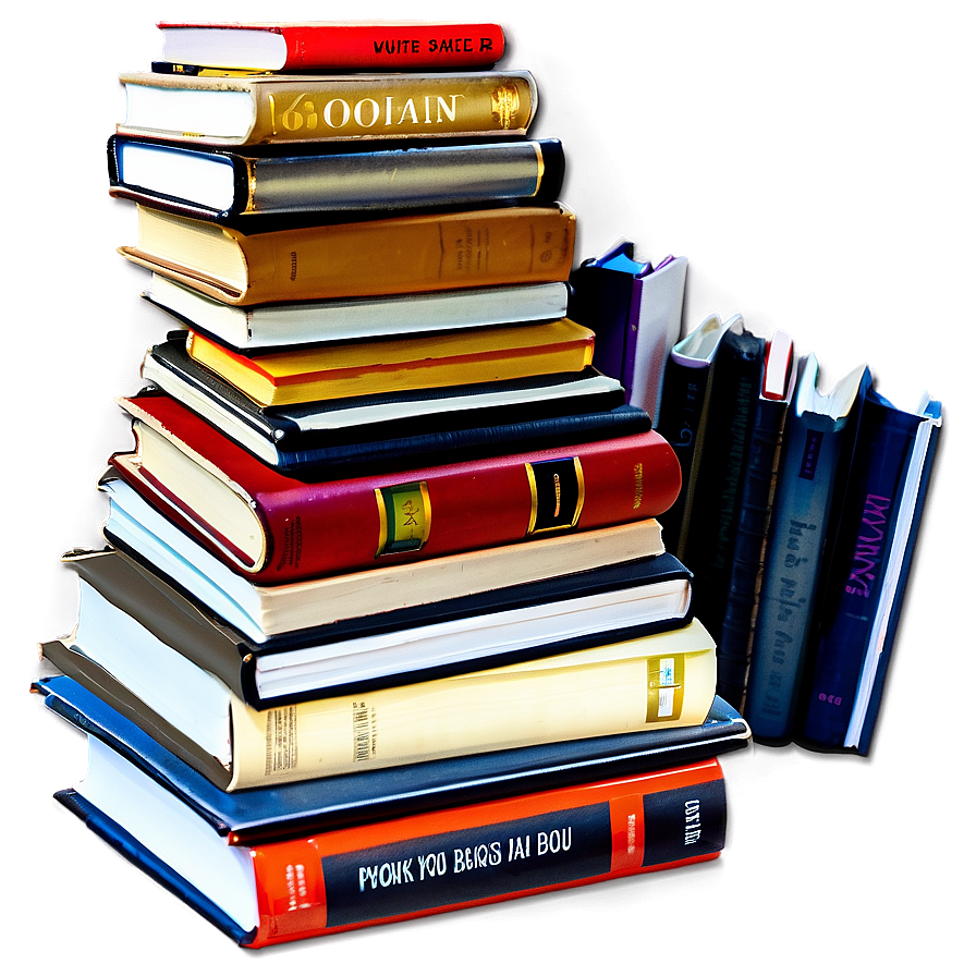 Reading Books Stack Png 05252024