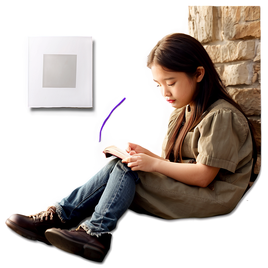 Reading by the Fireplace PNG 05212024 PNG with transparent background
