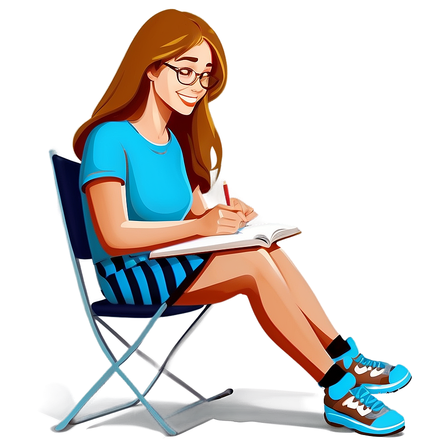 Reading Girl Cartoon Png 06132024