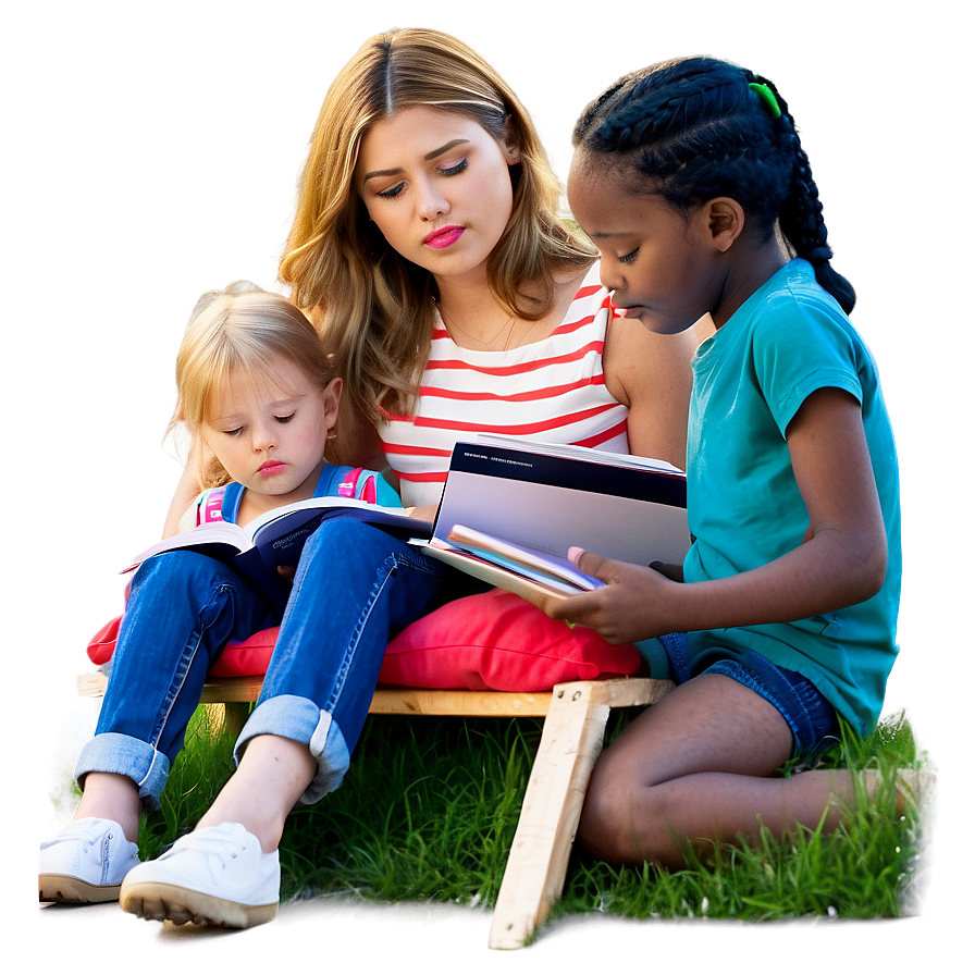 Reading in the Garden PNG txx PNG with transparent background
