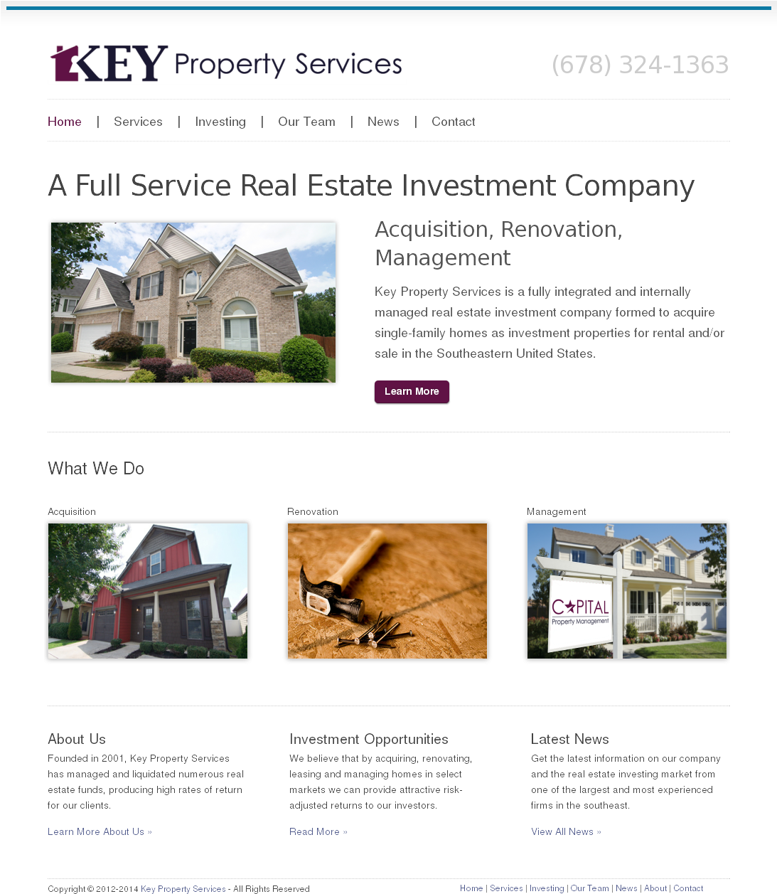 Real Estate Investment Company Website Screenshot PNG with transparent background