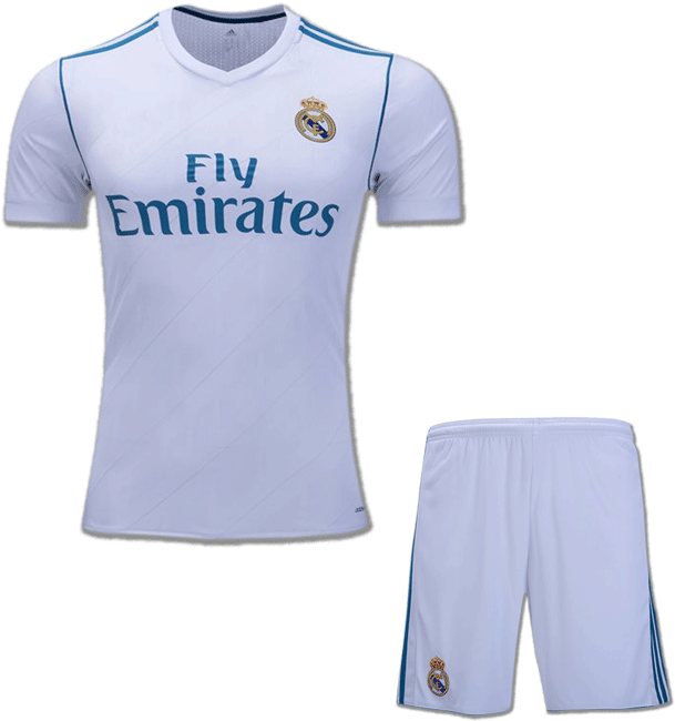 Real Madrid Home Kit Transparent Background PNG with transparent background
