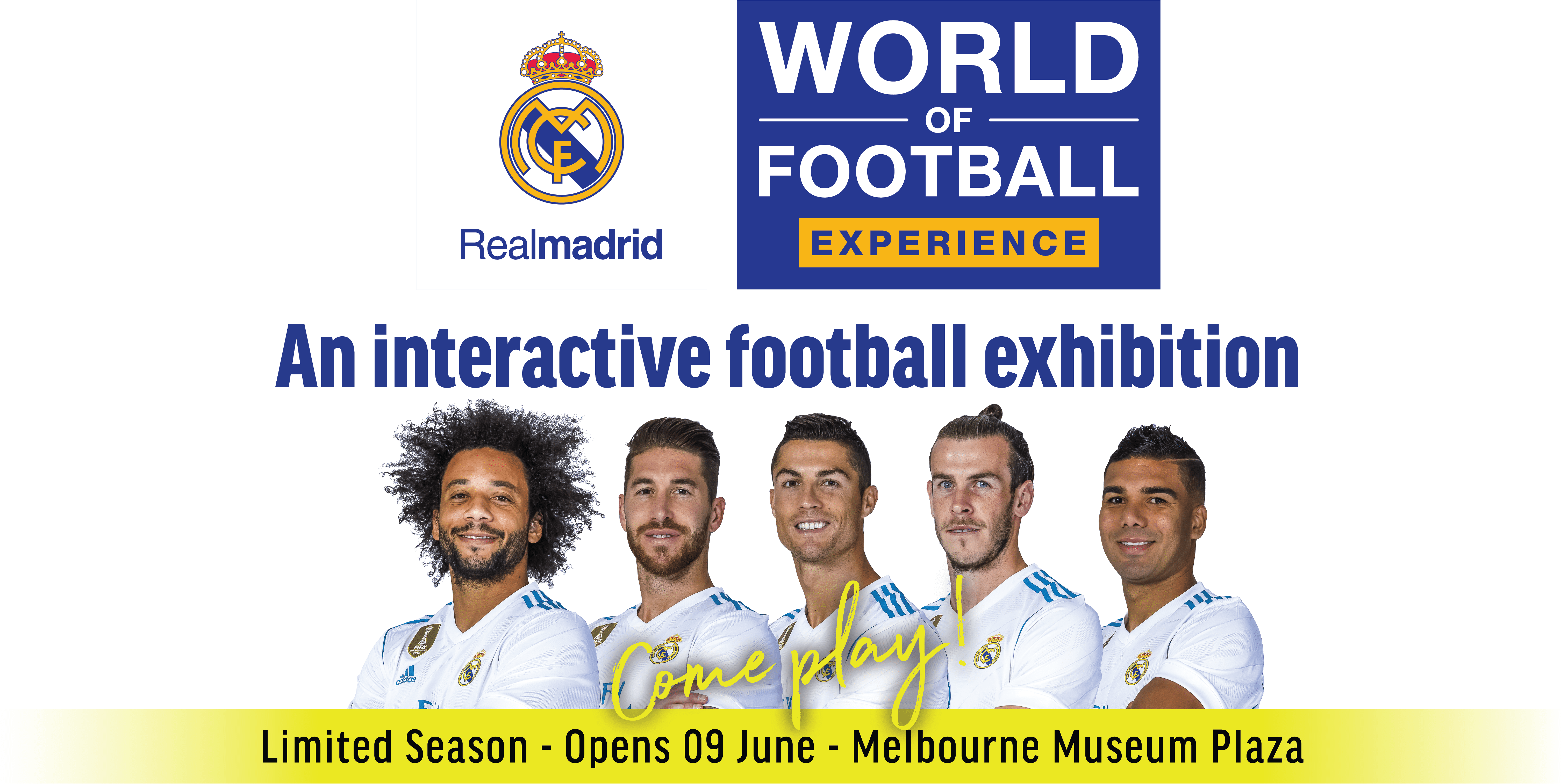 Real Madrid Interactive Football Exhibition Advert PNG with transparent background