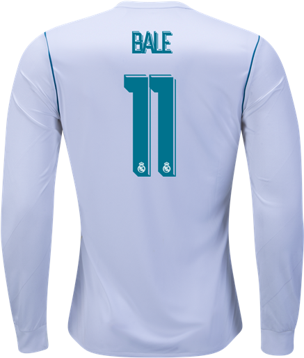 Real Madrid Number11 Jersey Back PNG with transparent background