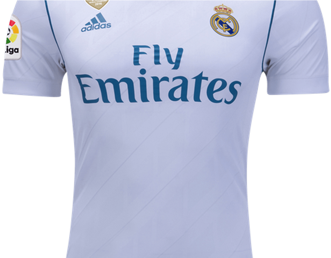 Real Madrid White Home Jersey PNG with transparent background