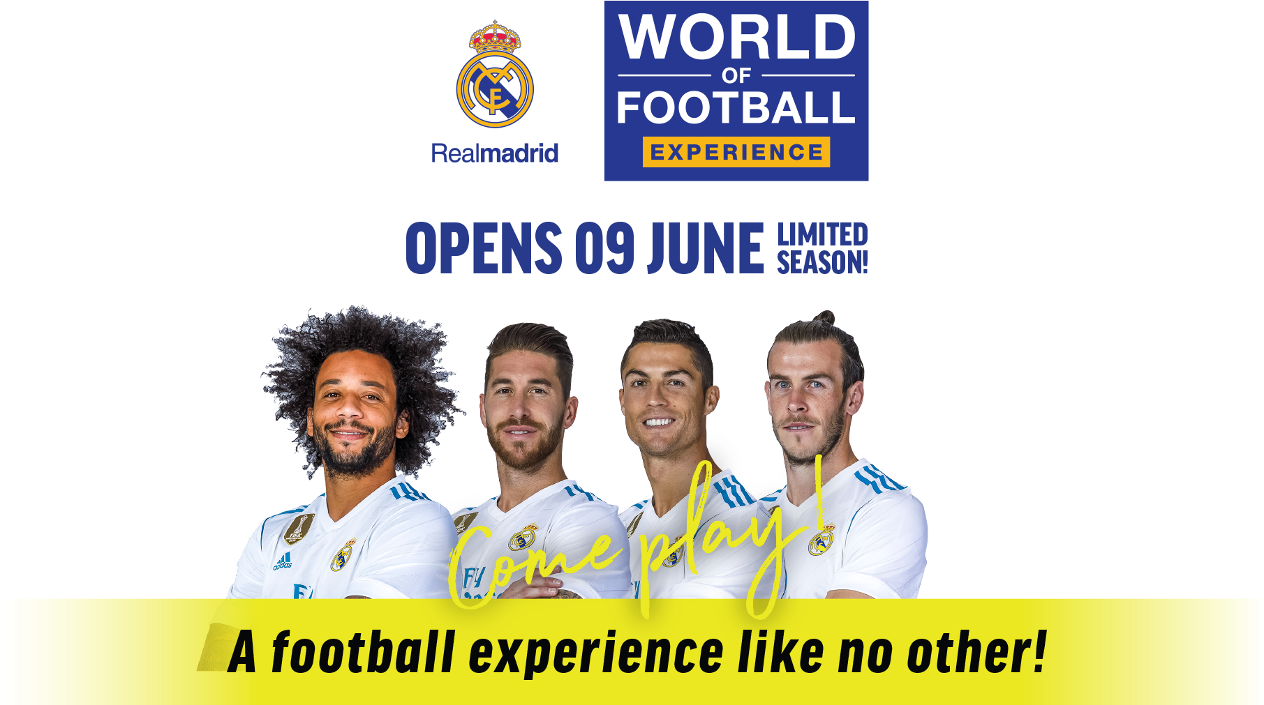 Real Madrid Worldof Football Experience Ad PNG with transparent background